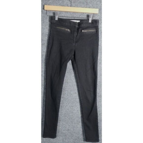 Veronica Beard 0/25 Jeans Skinny Black Zipper Detail - Picture 1 of 7